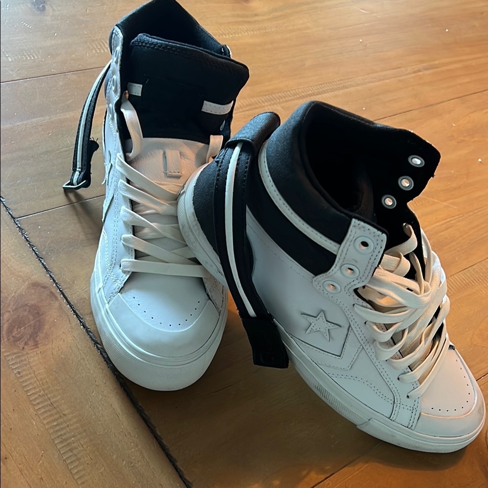 Converse White and Black High-Top Sneakers